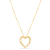 925 Sterling Silver 18K Gold-Plated Diamond-Cut Heart Reversible Necklace for Women Teen