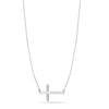 925 Sterling Silver Sideways Cross Pendant Necklace for Women Teen