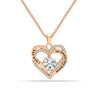 925 Sterling Silver Rose Gold-Plated I Love You Always and Forever CZ Heart Pendant Necklace for Teen Women