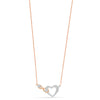 925 Sterling Silver Two-Tone Infinity Cubic Zirconia Heart Pendant Necklace for Teen Women
