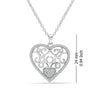 925 Sterling Silver Filigree Heart Pendant Necklace for Women Teen