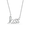 925 Sterling Silver Multi CZ Kiss Pendant Necklace for Women and Girls