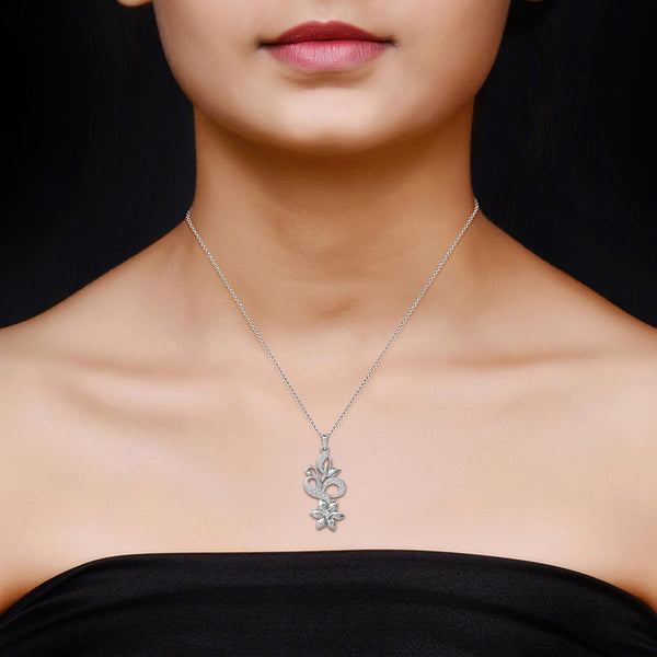 925 Sterling Silver CZ Flower Style Necklace Set for Girls and Women