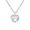 925 Sterling Silver Double Heart CutWork LOVE Pendant Necklace for Teen Women