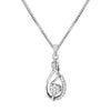 925 Sterling Silver Fancy Flower Locket Design Zircon Studded Pendant Necklace for Women and Girls
