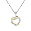 925 Sterling Silver CZ Heart Twisted Pendant Necklace for Teen Women
