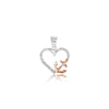 925 Sterling Silver CZ Heart with Anchor Pendant Necklace for Teen Women