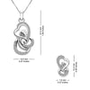 925 Sterling Silver Studded Heart Necklace Set