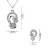925 Sterling Silver Jewellery Floral Studded Necklace Set for Women