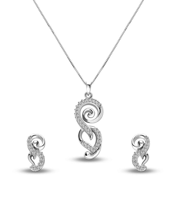 925 Sterling Silver Studded Necklace Set for Women
