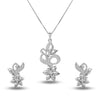 925 Sterling Silver CZ Flower Style Necklace Set for Girls and Women
