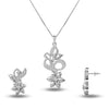 925 Sterling Silver CZ Flower Style Necklace Set for Girls and Women
