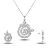 925 Sterling Silver Floral Necklace Set for Teen Women