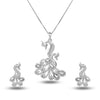925 Sterling Silver Peacock Necklace Set for Teen Women