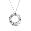 925 Sterling Silver Jewelry Byzantine Open-Space Circle Pendant with Cable Chain for Women 35 MM