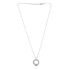 925 Sterling Silver Jewelry Byzantine Open-Space Circle Pendant with Cable Chain for Women 35 MM