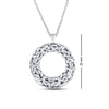 925 Sterling Silver Jewelry Byzantine Open-Space Circle Pendant with Cable Chain for Women 35 MM