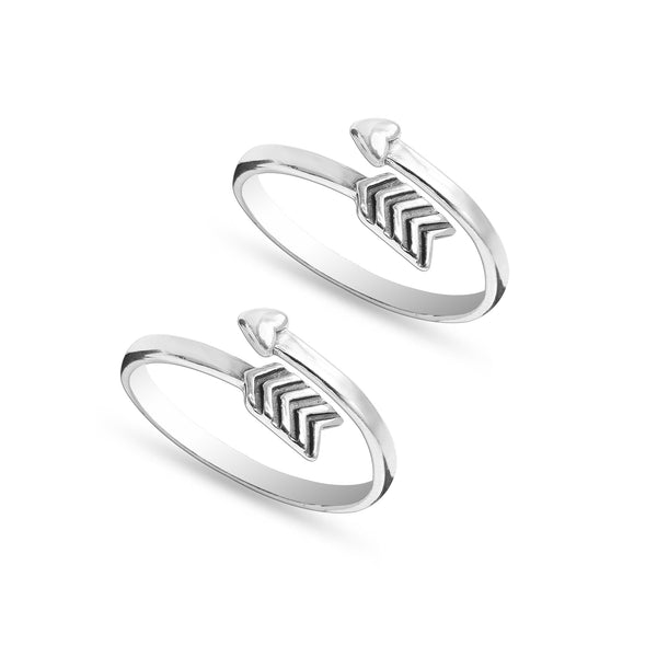 925 Sterling Silver Arrow Adjustable Toe Ring for Women