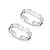 925 Sterling Silver Cut-Out Multi Heart Adjustable Toe Rings for Women