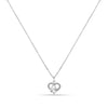 925 Sterling Silver Fancy Modern Heart Design Zircon Studded Pendant Necklace for Women and Girls