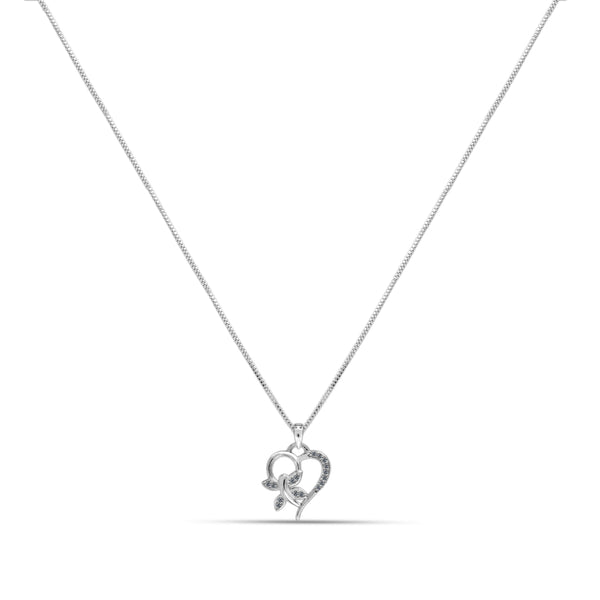 925 Sterling Silver CZ Heart Necklace for Girls and Women