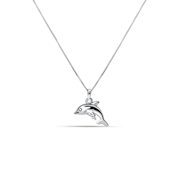 925 Sterling Silver Fish Pendant Necklace for Teen Women