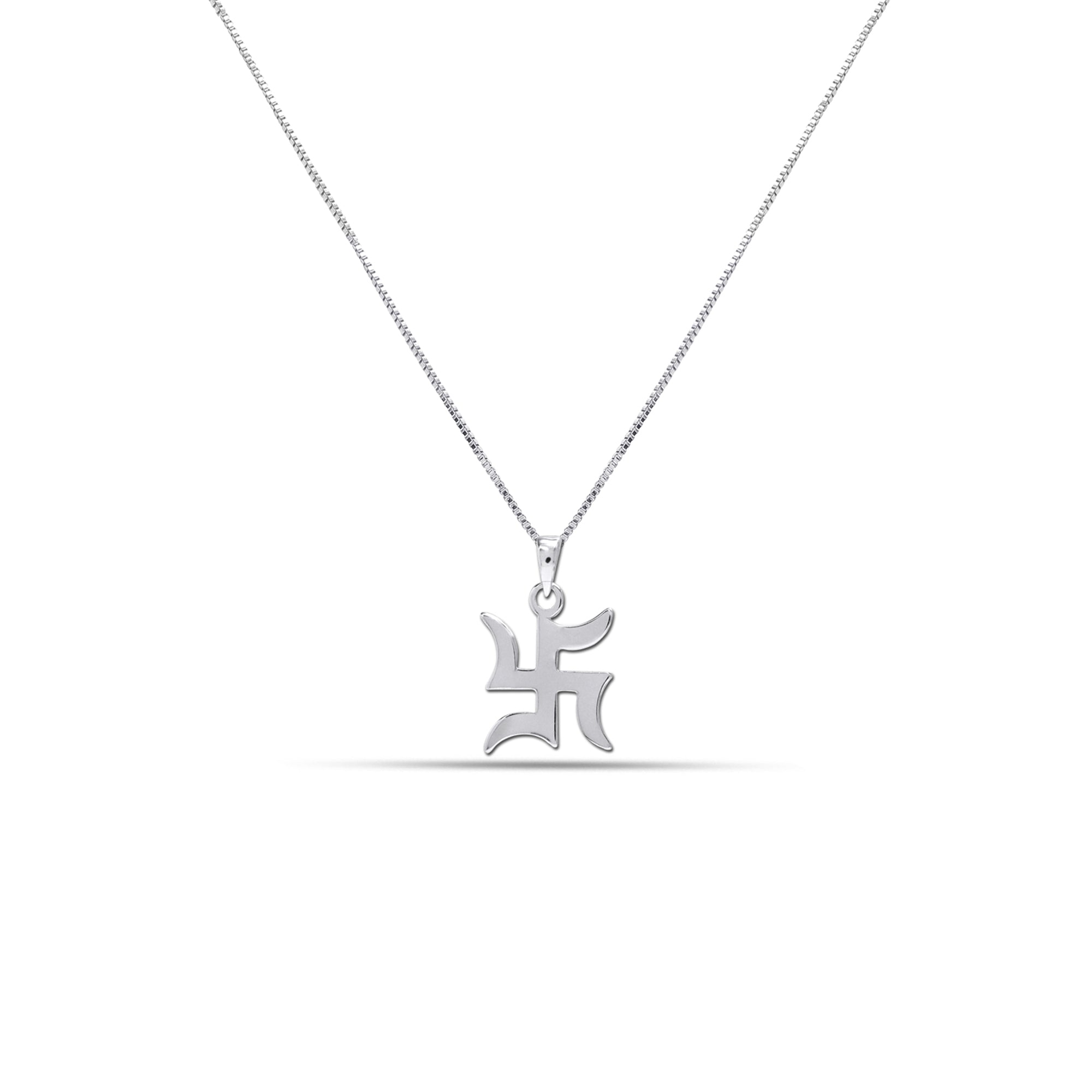925 Sterling Silver Swastik Necklace for Girls and Women