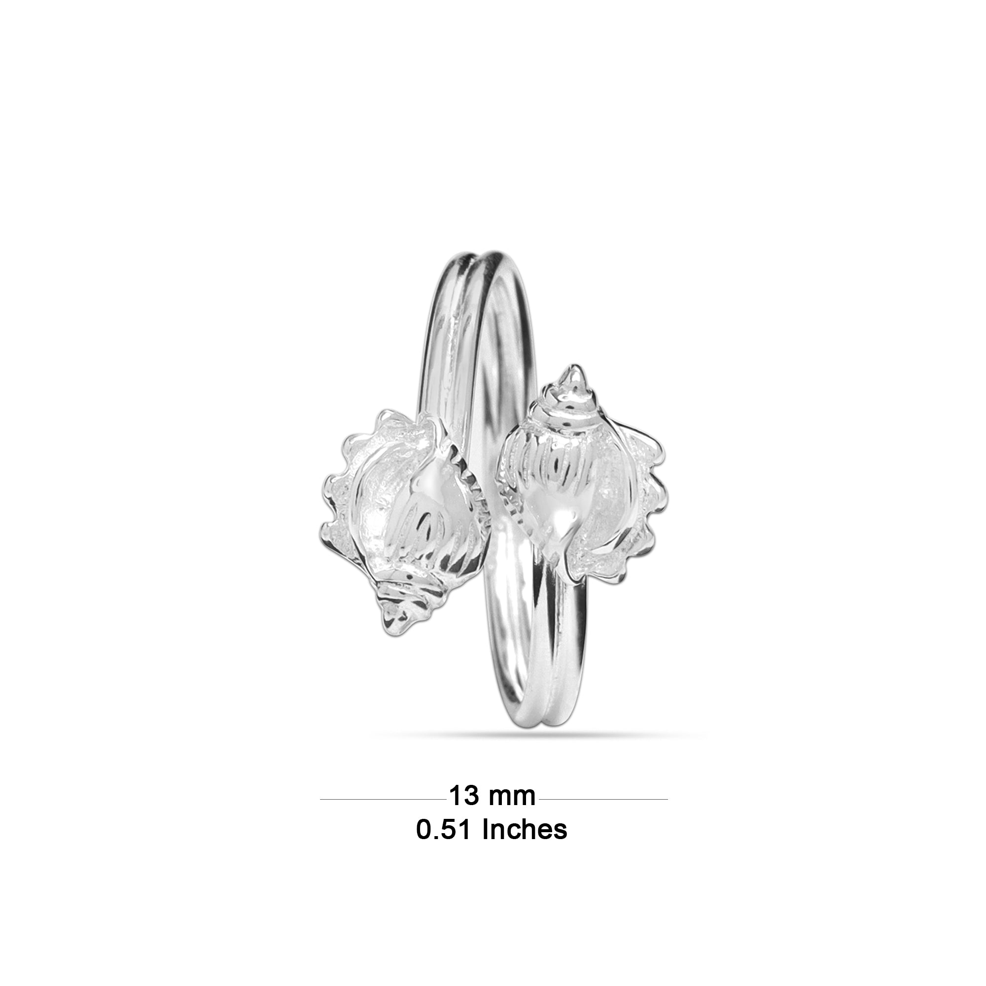 925 Sterling Silver Designer Corn Shell Toerings for Women