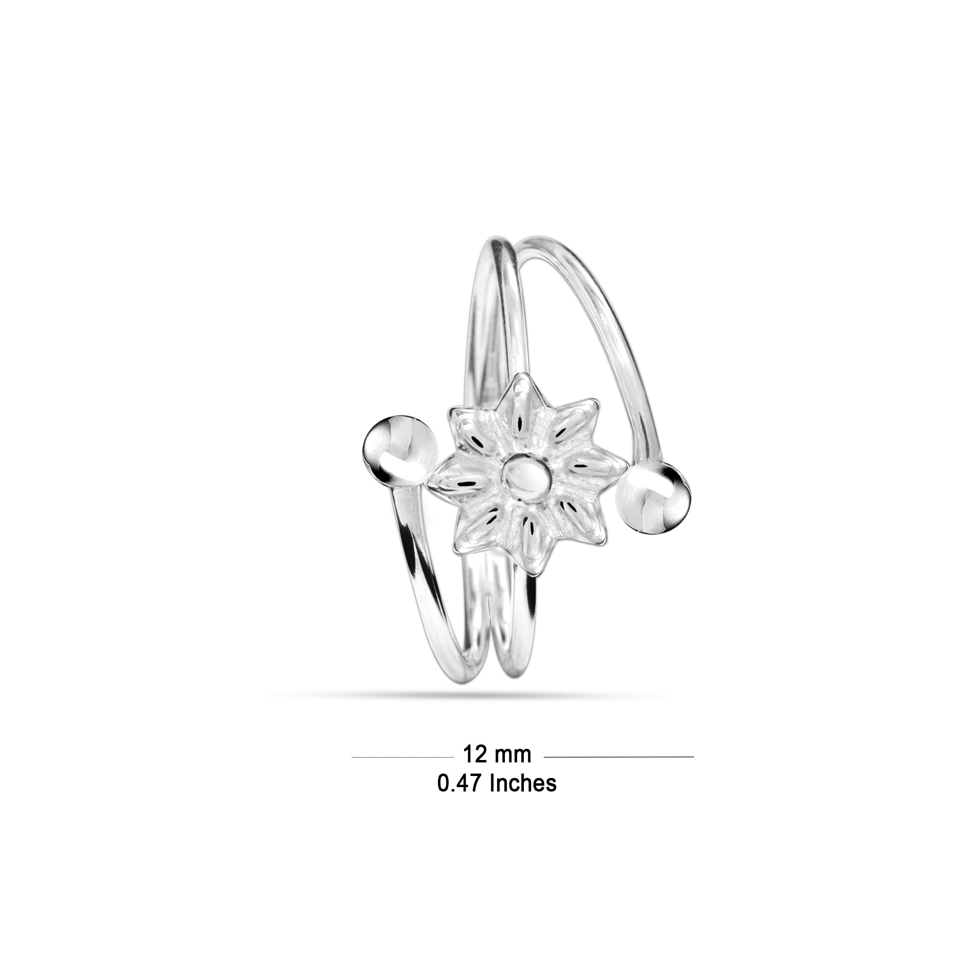 Floral Silver Toe Ring